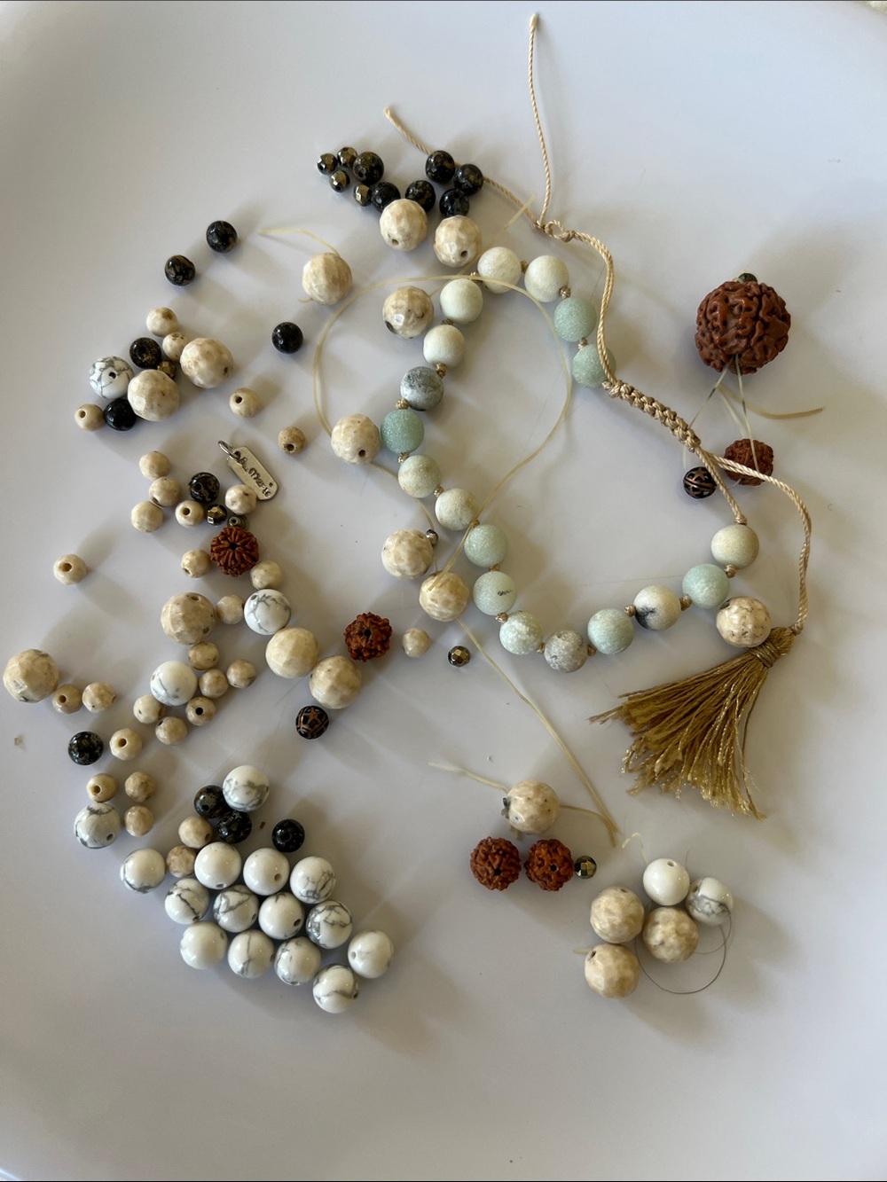 Jewelry Repair & Bead Lot – Stone Beads, Spacer Beads, Broken Bracelet